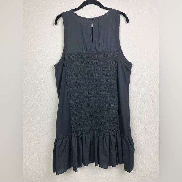 Daily Practice by Anthropologie Women's XL Prix Smocked Dress Drop Waist Black - Picture 9 of 16